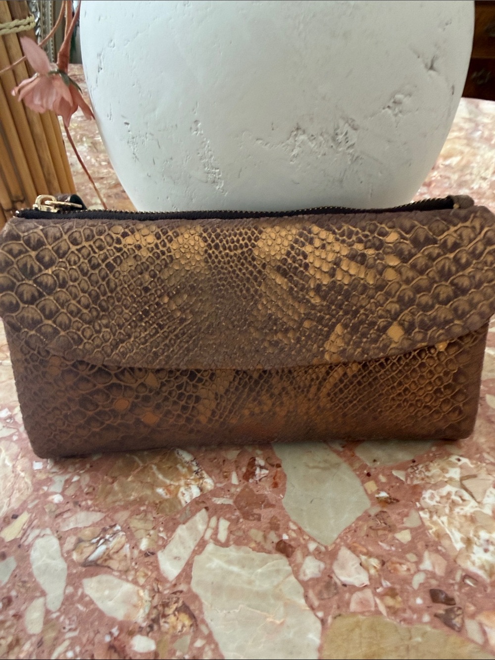 Brown Snake-Pattern Women's Wallet